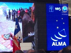 Lokale chileense ceremonie tijdens officiële opening ALMA telescoop